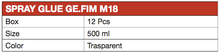 Carica l&#39;immagine nel visualizzatore di Gallery, Ge.Fim M18 - Spray glue riposizionabile 500ml
